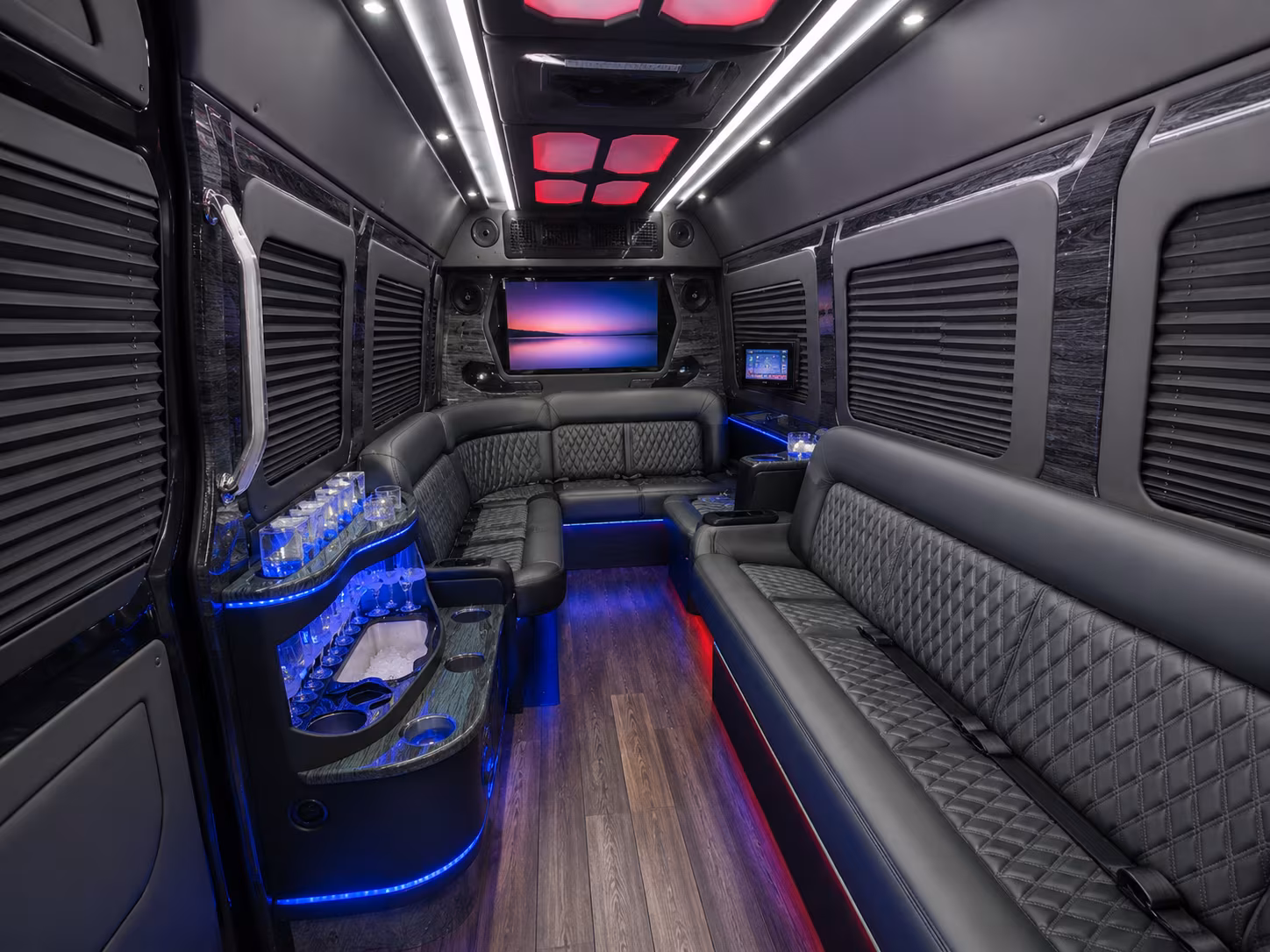 broken arrow 25 passenger party bus inside